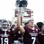 Mississippi State football players celebrate