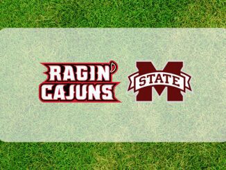 Memphis and Louisiana Logos on Grass Field