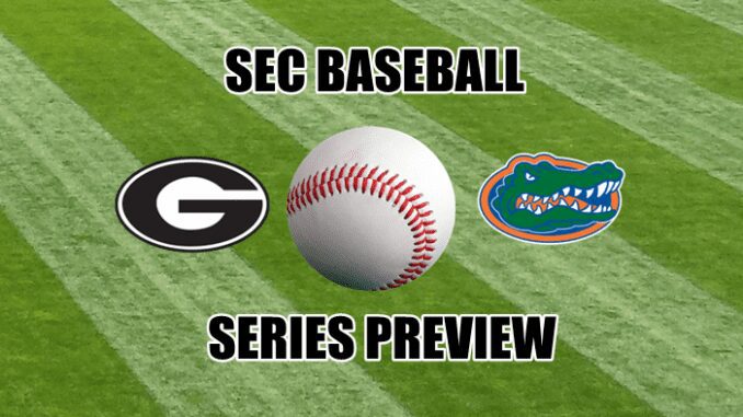 Georgia and Florida logos with baseball