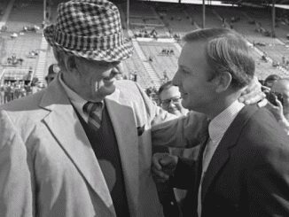 Paul Bryant Left and Pat Dye Right